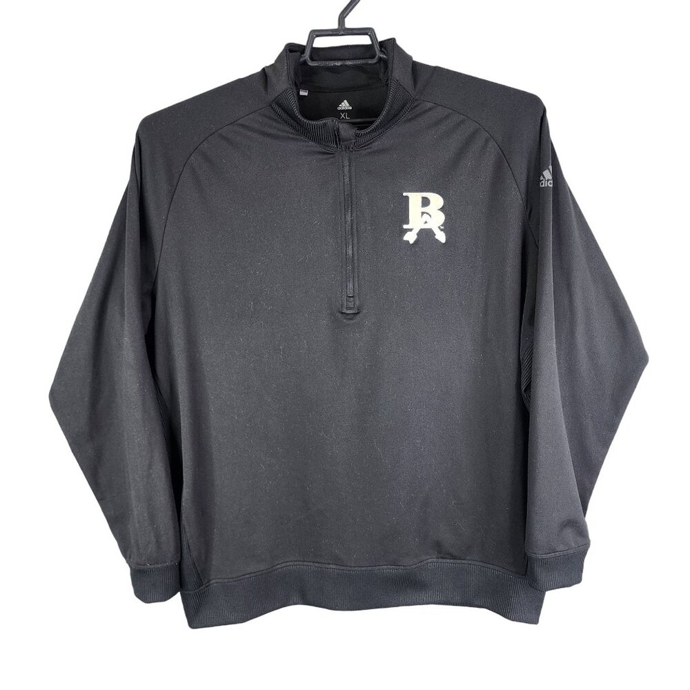 Mens Black Adidas Golf Pullover Sweatshirt 1/2 Zip Long Sleeve BA Logo Size XL